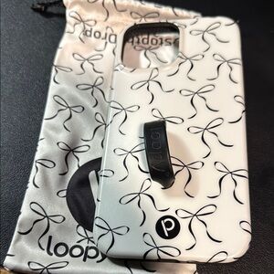 Loopy iPhone 13 Pro Max Case Black and White Bow Pattern